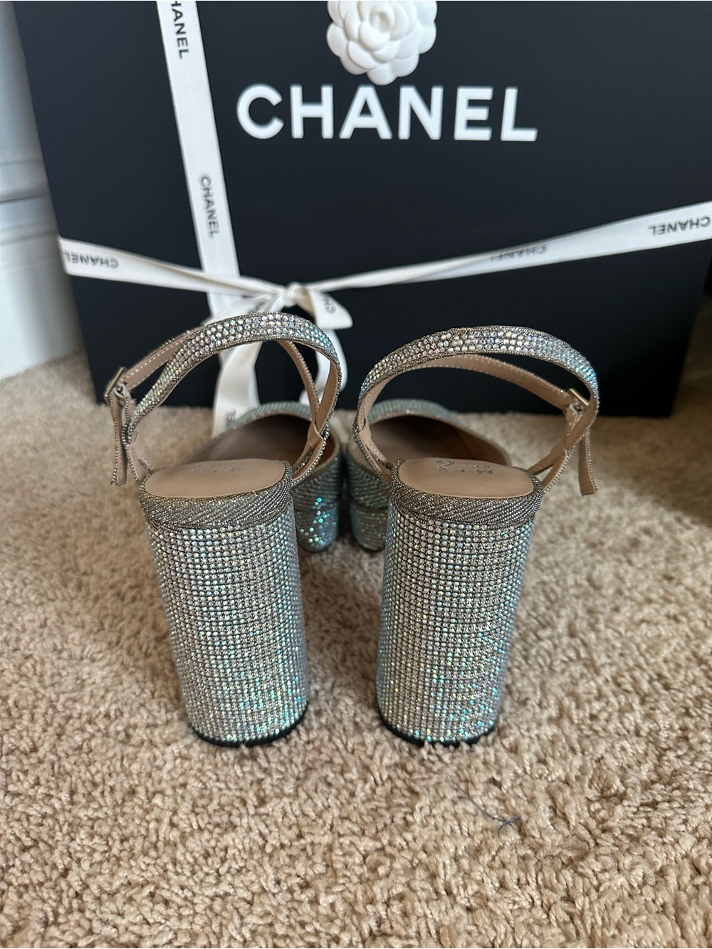 Mix No. 6 Crystal Embellished Heel Sandals - Silver